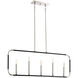 Liege 5 Light 42 inch Coal/Polished Nickel Island Light Ceiling Light