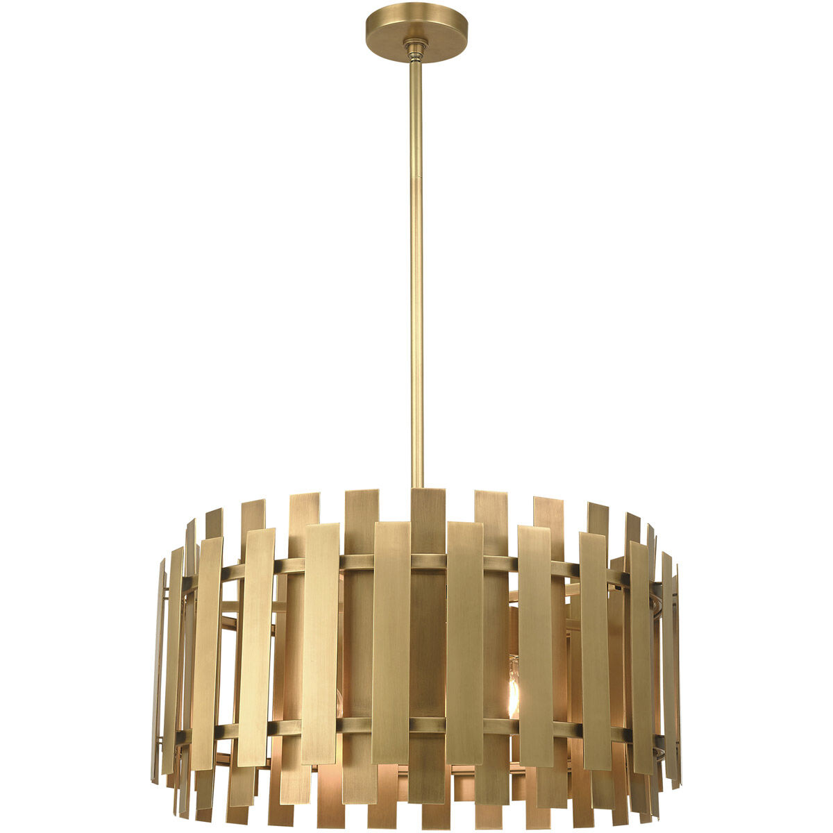 Greenwich 6 Light 24 inch Natural Brass Pendant Chandelier Ceiling Light