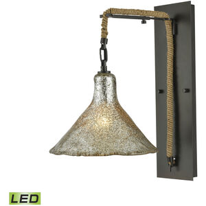 Hand Formed Glass LED 10 inch Oil Rubbed Bronze Sconce Wall Light