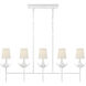 Julie Neill Illana 5 Light 50.5 inch Plaster White Linear Chandelier Ceiling Light in Linen, Large