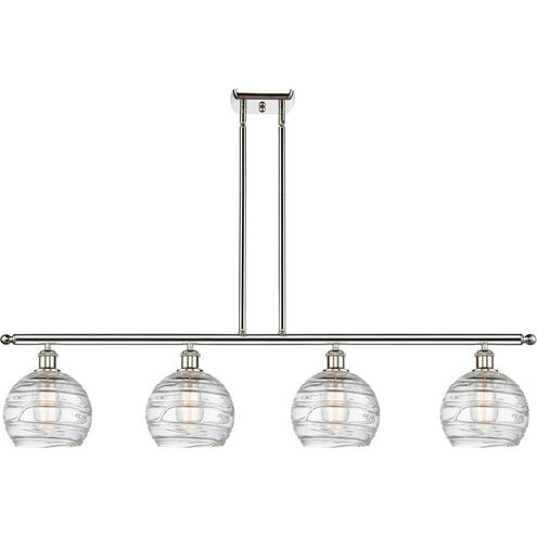 Ballston Deco Swirl 4 Light 48 inch Polished Nickel Island Light Ceiling Light, Ballston