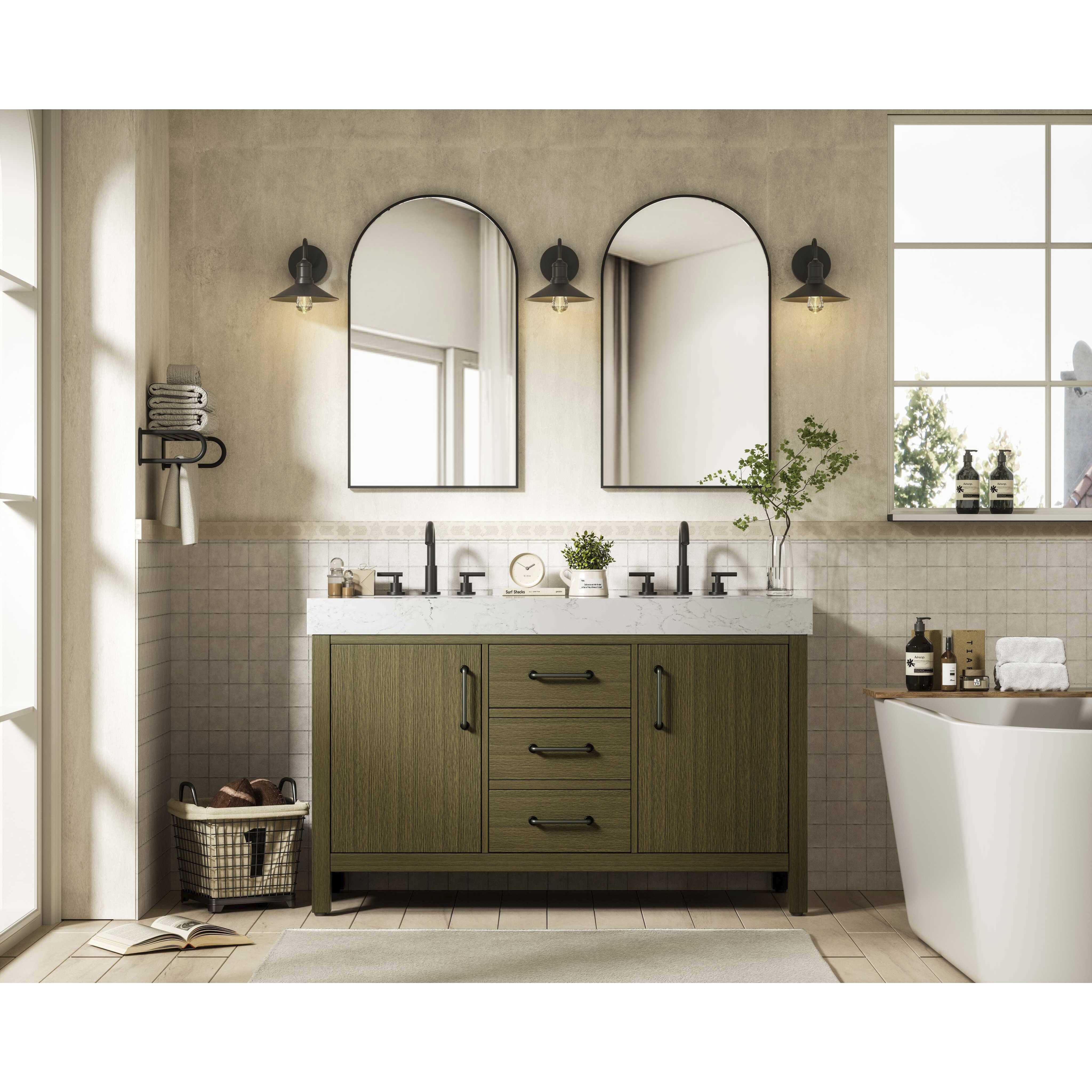 Nathan 54 X 34 inch Chestnut Brown Bathroom Vanity Cabinet