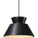 Radiance Collection 1 Light 11 inch Matte Black and Carbon Matte Black and Black Pendant Ceiling Light in Black Cord, Incandescent