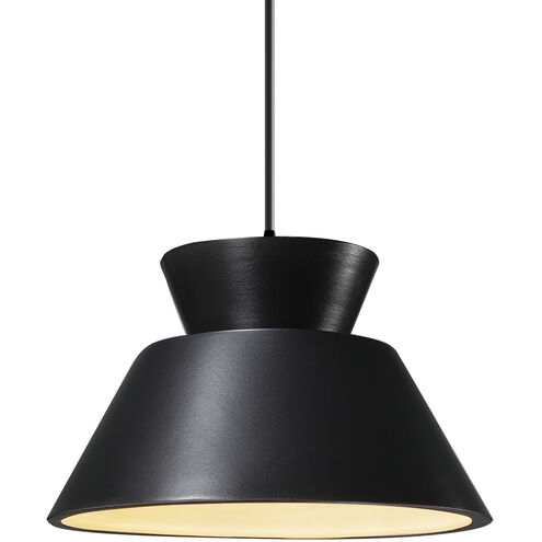 Radiance Collection 1 Light 11 inch Matte Black and Carbon Matte Black and Black Pendant Ceiling Light in Black Cord, Incandescent