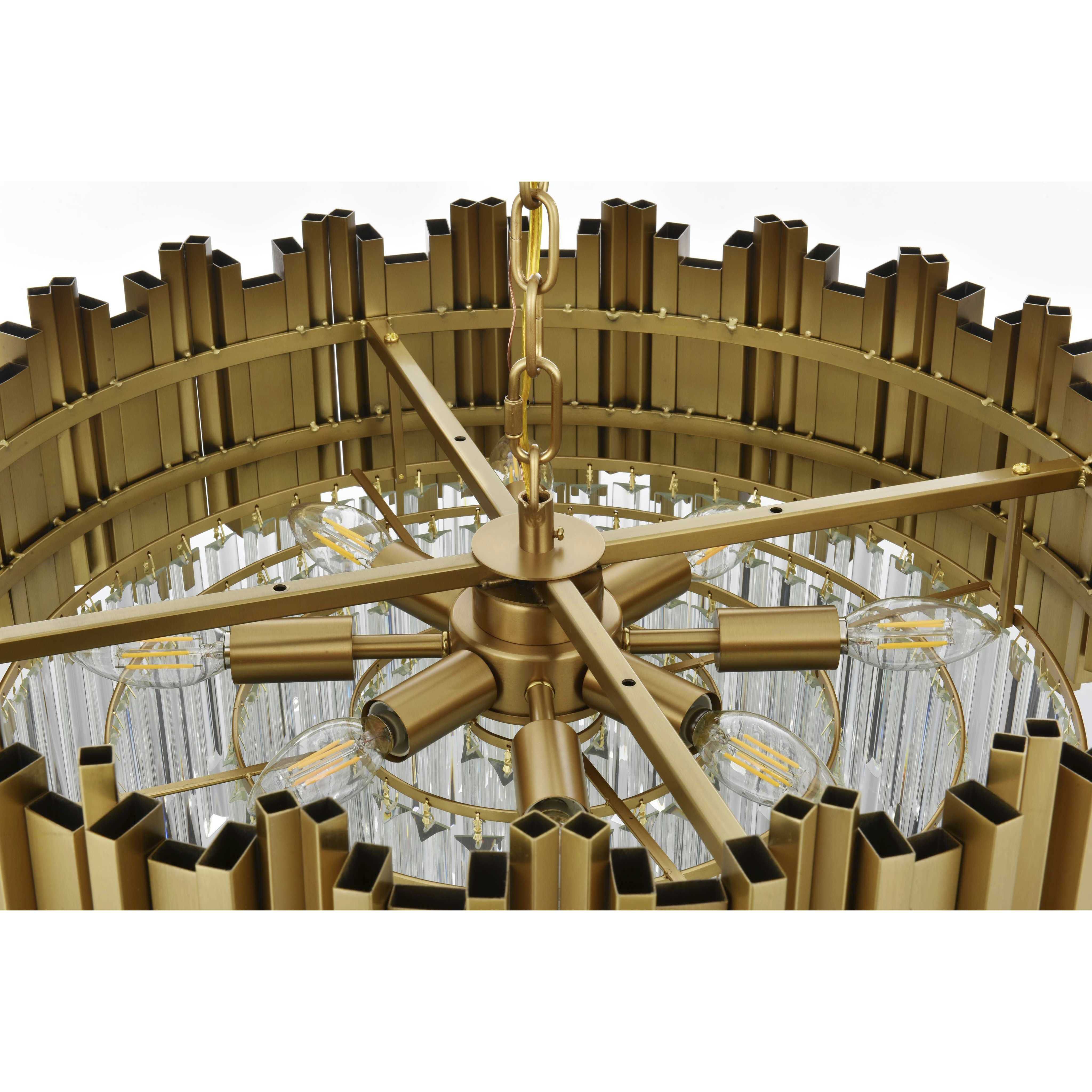 Willow 8 Light 24 inch Satin Gold Chandelier Ceiling Light