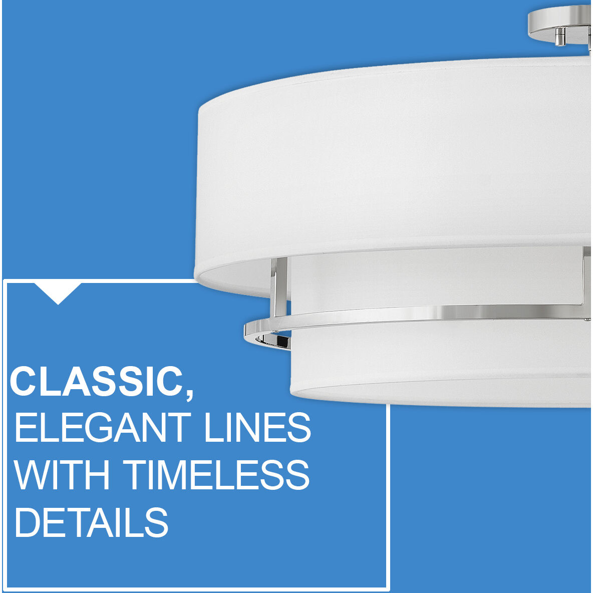 Graham 3 Light 16 inch Polished Nickel Indoor Semi-Flush Mount Ceiling Light