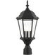 Hamilton 3 Light 21 inch Textured Black Outdoor Post Top Lantern