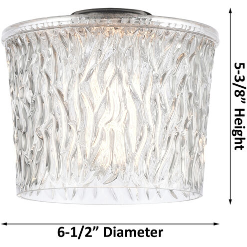 Ballston Niagra 1 Light 7 inch White and Polished Chrome Semi-Flush Mount Ceiling Light, Ballston