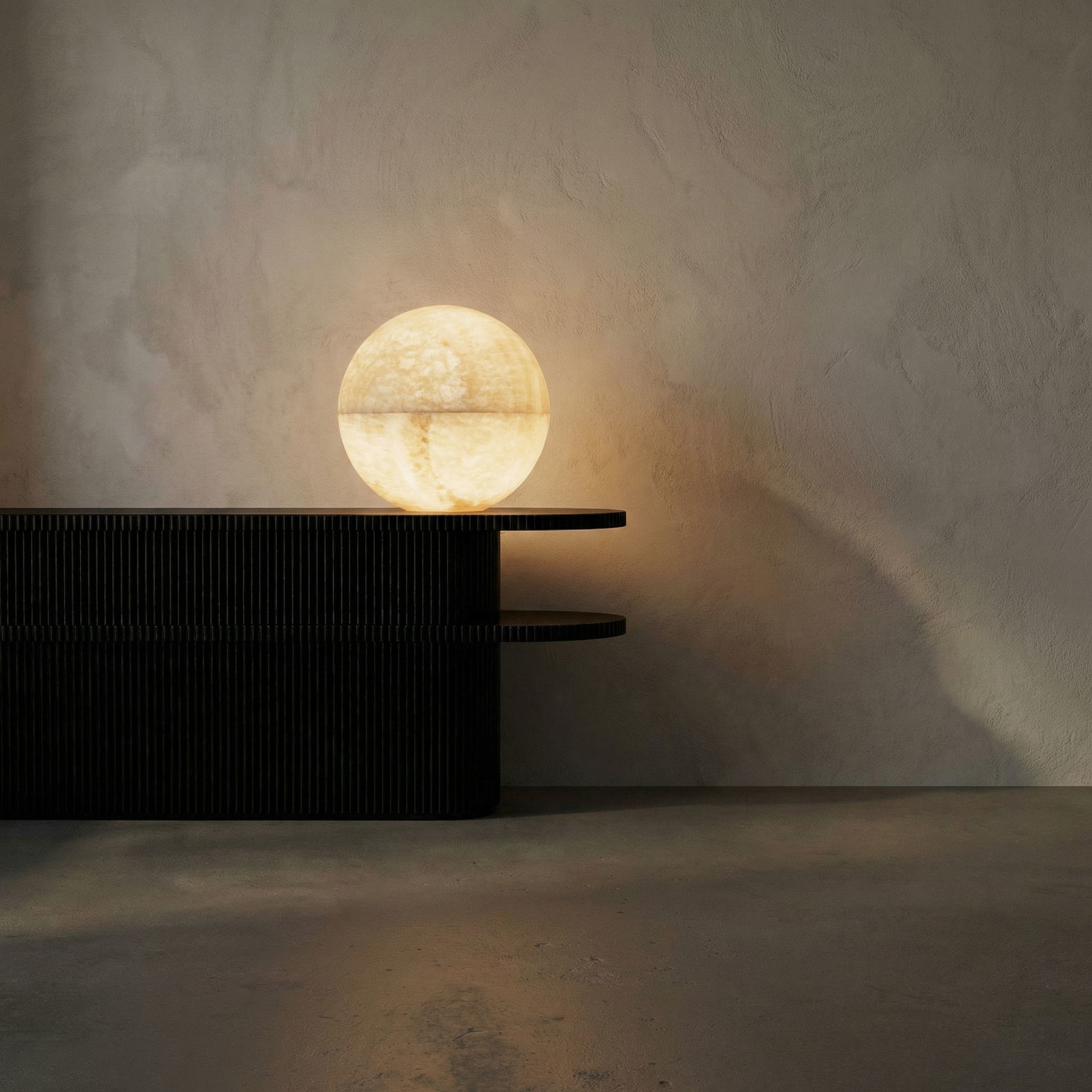 Onyx Globe 15 inch 40.00 watt Natural Table Lamp Portable Light, Medium