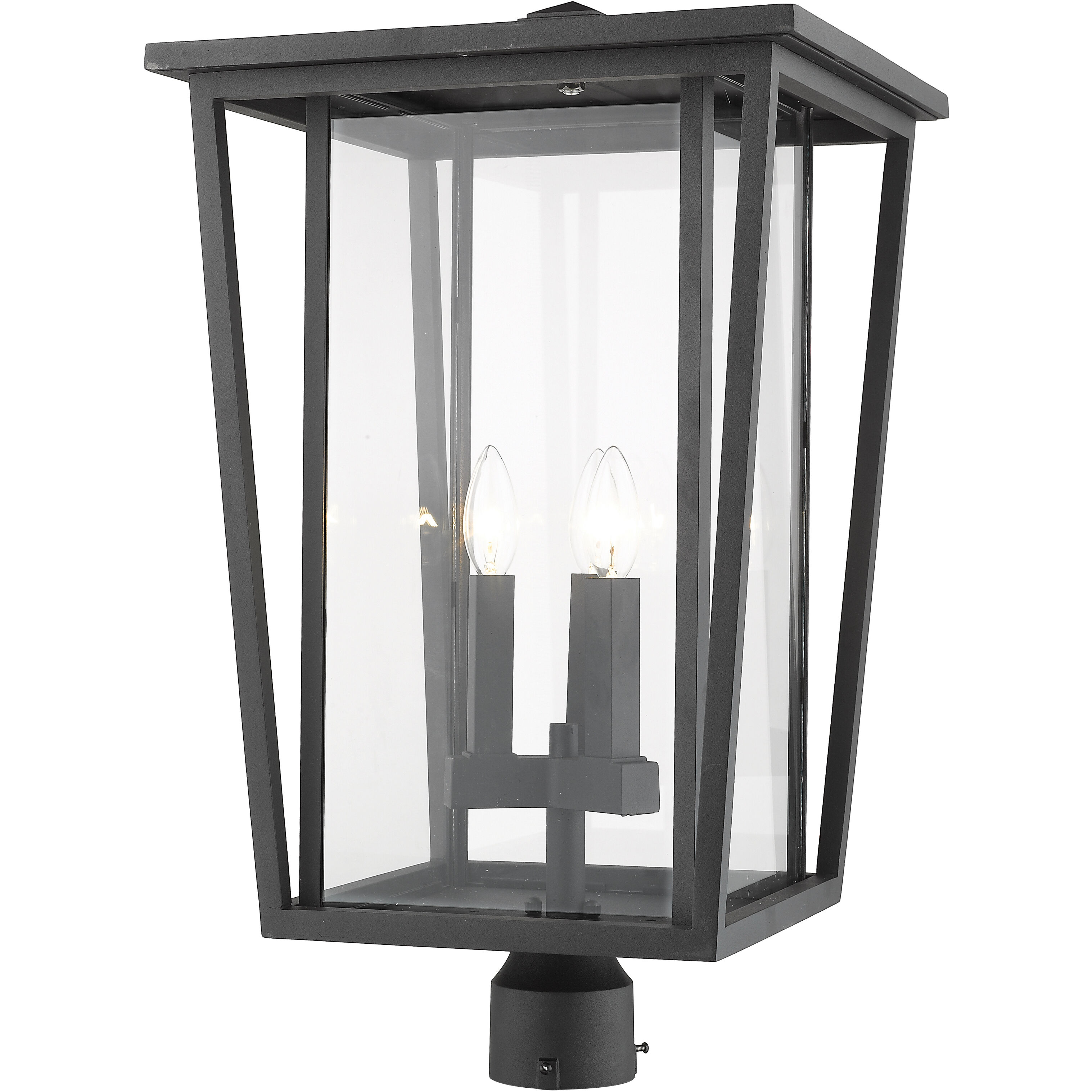 Seoul 3 Light 23.75 inch Black Outdoor Post Mount Fixture in 20