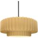 Radiance Collection - Pleated Tier Pendant Ceiling Light in Brushed Nickel, Black Cord, Replaceable Bulb, Muted Yellow, 14.5W x 5.25H, Form+Finish+Function