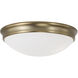 Hansen 3 Light 14 inch Aged Brass Flush Mount Ceiling Light