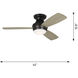Ikon 44 inch Midnight Black with Midnight Black/American Walnut reversible blades Ceiling Fan