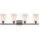 Ballston Ellery 4 Light 36 inch Oil Rubbed Bronze Bath Vanity Light Wall Light in White Glass, Ballston