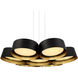 Marimba LED 34 inch Black Gold Leaf Chandelier Ceiling Light in 34in.