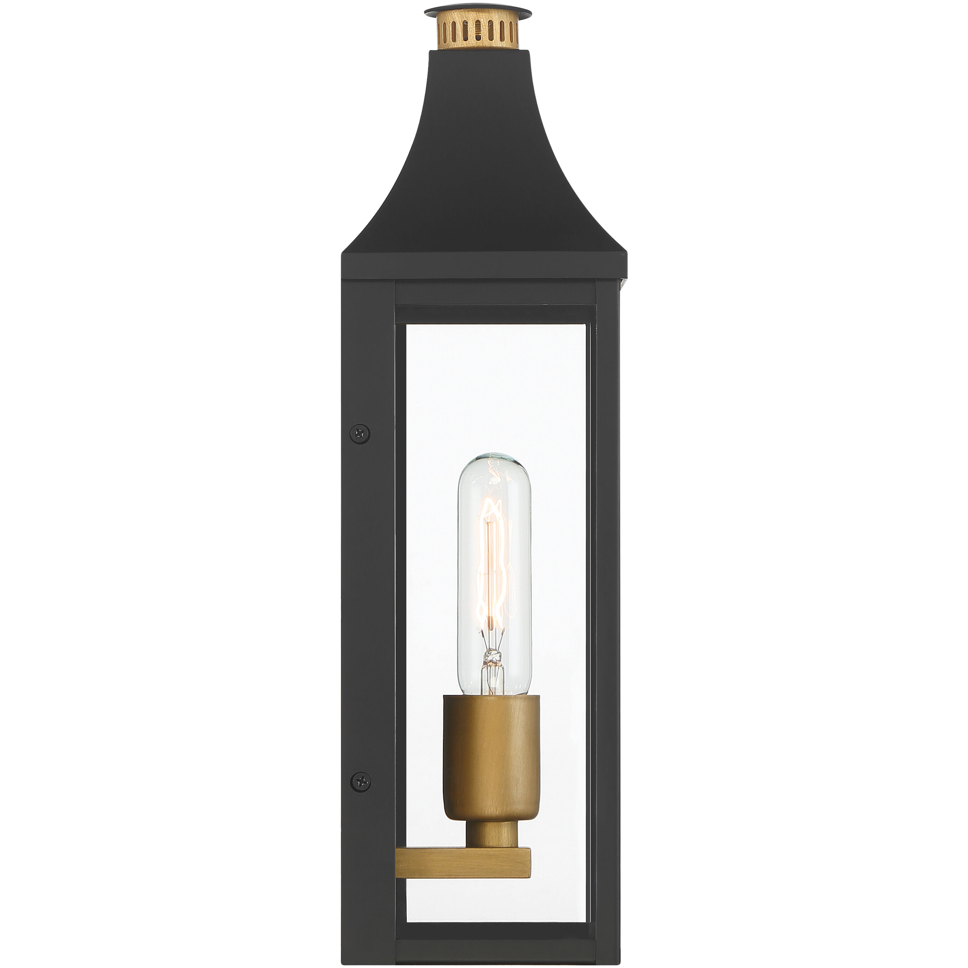 Hurstborne 1 Light 15.75 inch Dark Matte Black and Painted Legacy Brass Outdoor Wall Lantern