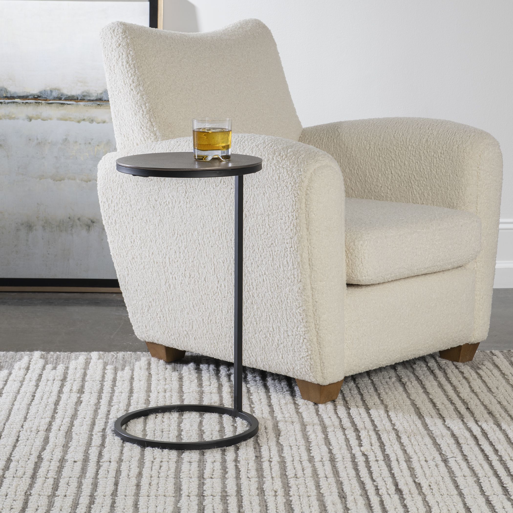 Brunei 24 X 13 inch Aged Black and Antique Nickel Accent Table