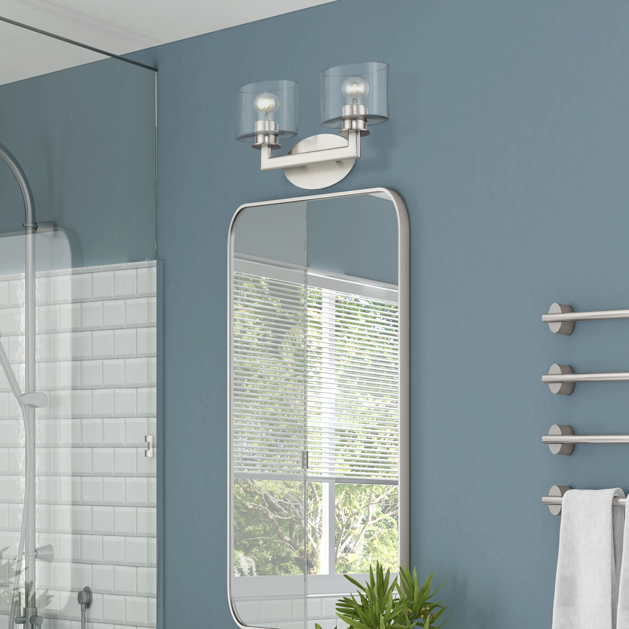 Bernardino 2 Light 16 inch Brushed Nickel Vanity Wall Sconce Wall Light