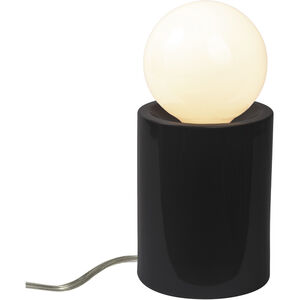 Portable 12 inch 60.00 watt Gloss Black Table Lamp Portable Light