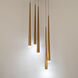 Cascade LED 17 inch Aged Brass Multi-Light Pendant Ceiling Light in 5, Round, 28in.