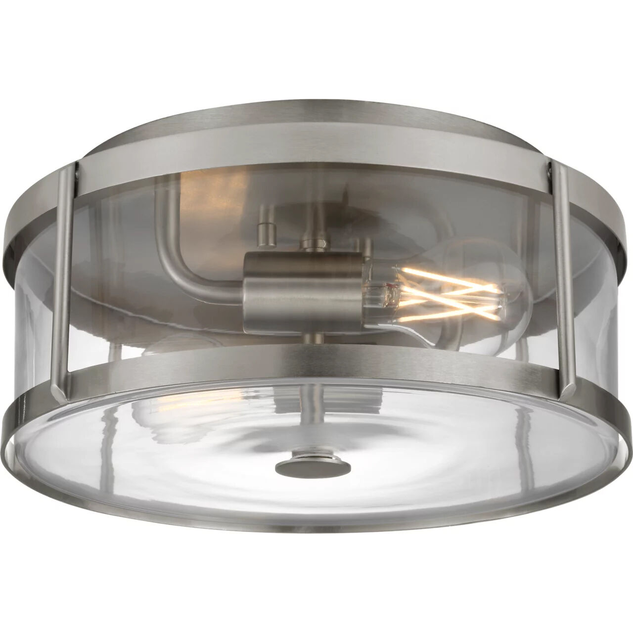 Lumra 2 Light 13 inch Brushed Nickel Flush Mount Ceiling Light in Standard