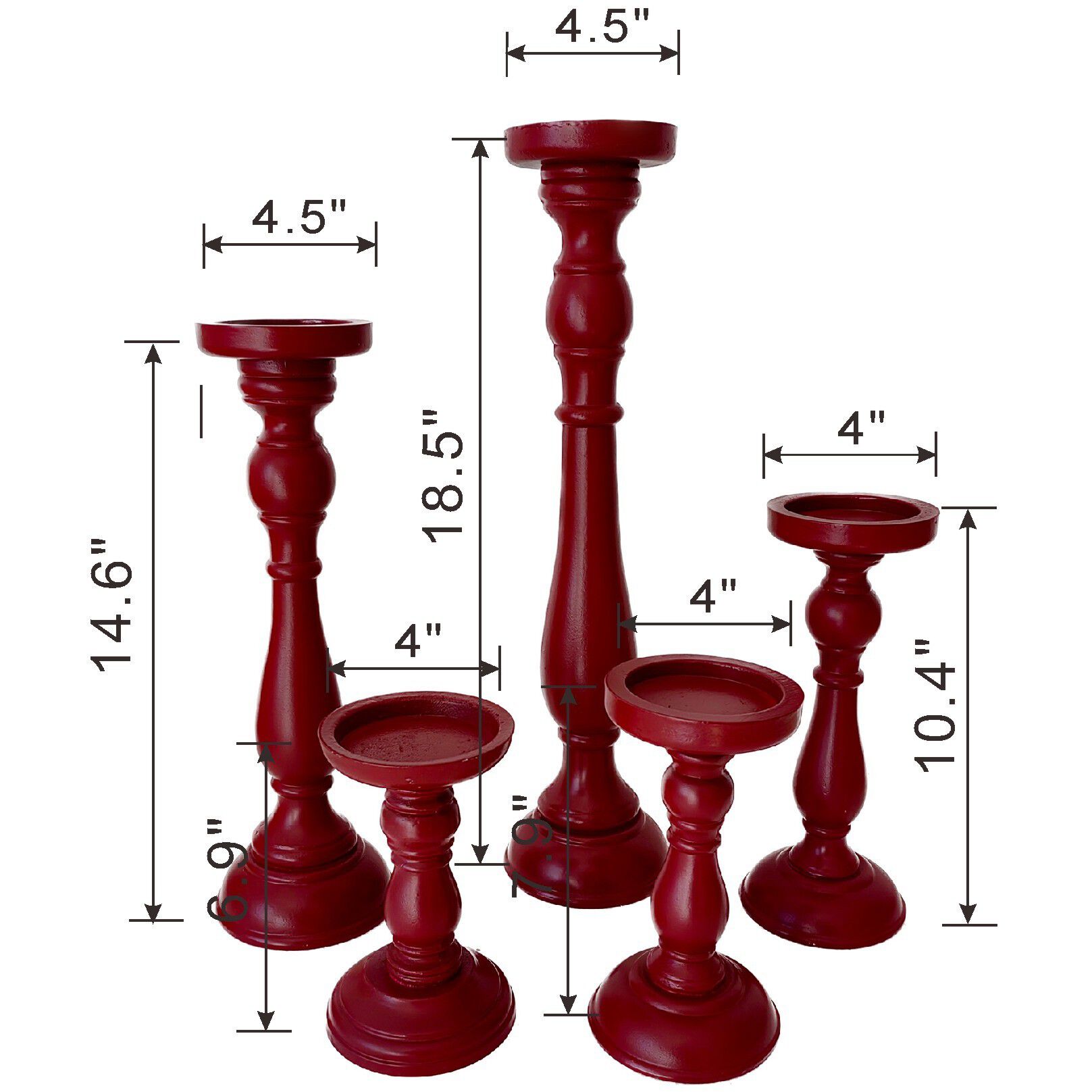 Anita Candle Holder in Red