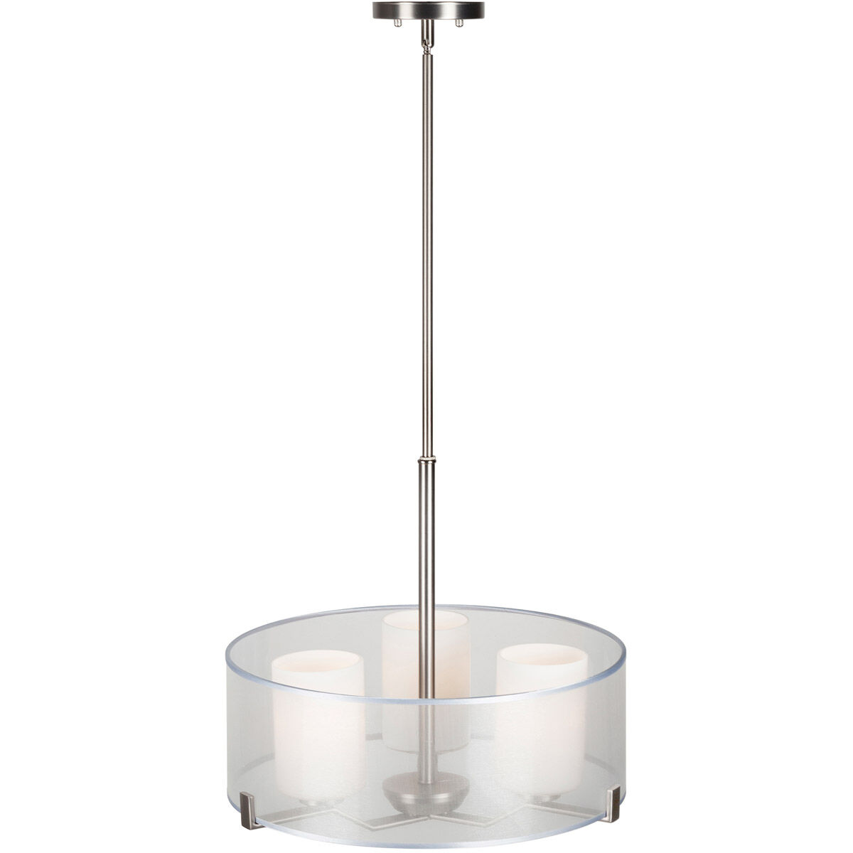 Shaw 3 Light 18 inch Brushed Nickel Drum Pendant Ceiling Light