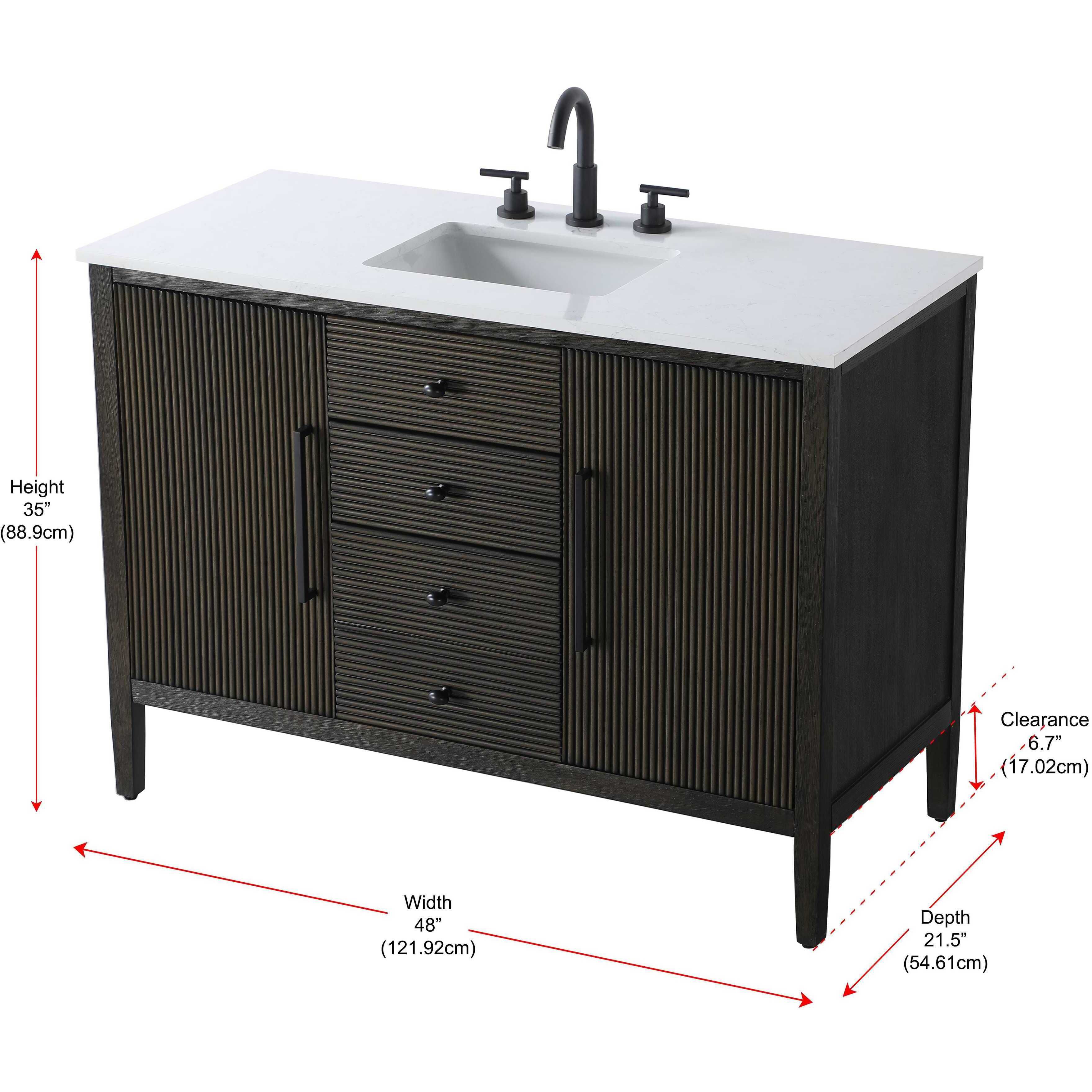 Blakely 48 X 34 inch Chocolate Oak Bathroom Vanity Cabinet