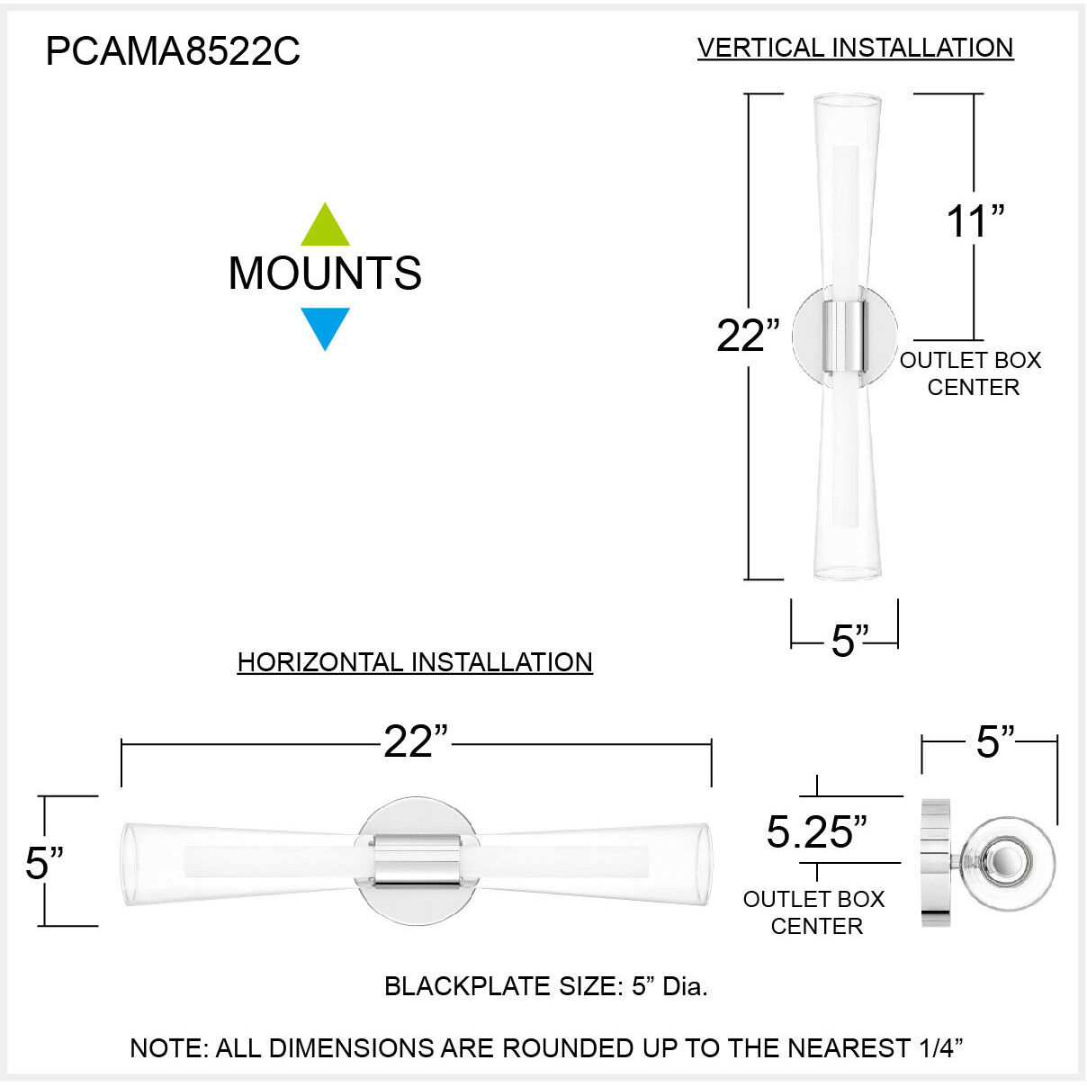 Amara LED 5 inch Polished Chrome Bath Light Wall Light