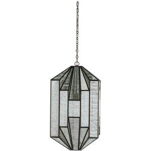 Emilio 1 Light 14 inch Antique Brushed Brass / Silver Mercury Glass Pendant Ceiling Light