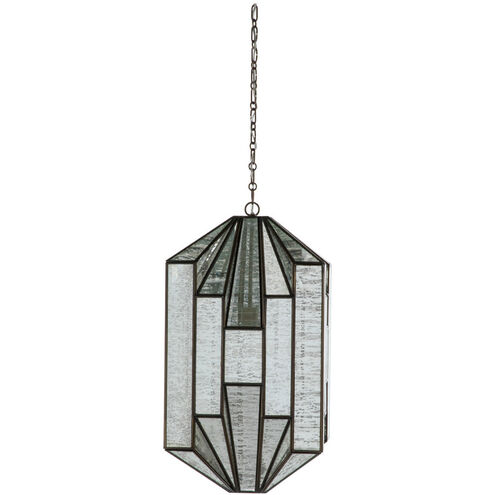Emilio 1 Light 14 inch Antique Brushed Brass / Silver Mercury Glass Pendant Ceiling Light