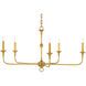 Nottaway 5 Light 36 inch Contemporary Gold Leaf Chandelier Ceiling Light, Small