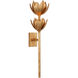 Julie Neill Alberto LED 6.75 inch Antique Gold Leaf Two Tier Sconce Wall Light, Large