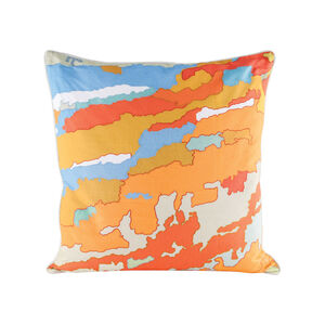 Topography 24 X 5 inch Digital Print,Embroidery Pillow, Orange