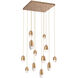 Pebble LED Novel Brass Chandelier Ceiling Light, Multi-Port