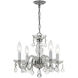 Traditional Crystal 4 Light 15 inch Polished Chrome Mini Chandelier Ceiling Light in Clear Hand Cut
