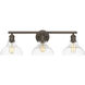 Yep Carver Vanity Wall Light in Rubbed Bronze, Clear Glass