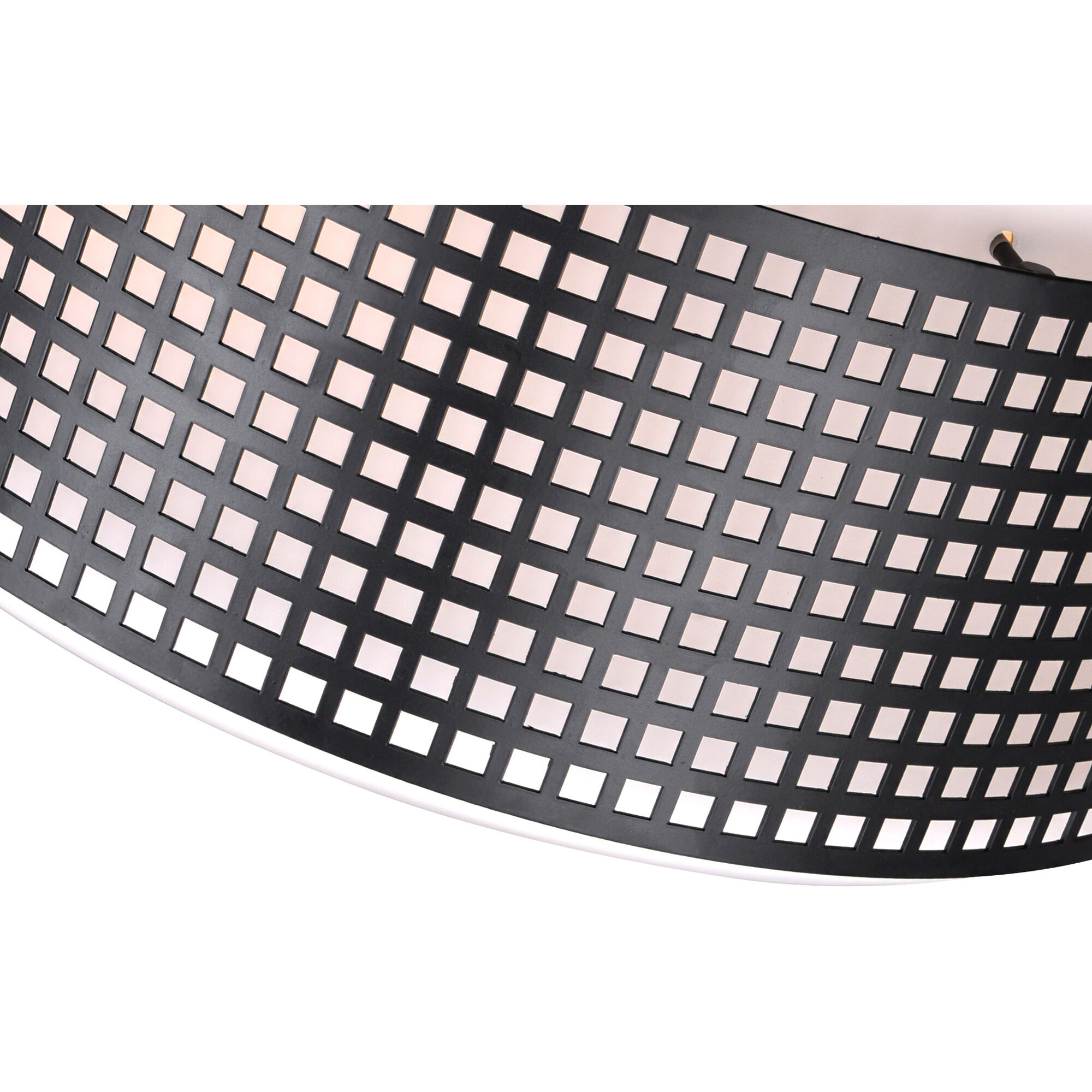 Checkered 2 Light 15 inch Black Drum Shade Flush Mount Ceiling Light