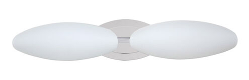 Aero 2 Light 24 inch Chrome Vanity Lighting Wall Light in Halogen, Opal Matte Glass