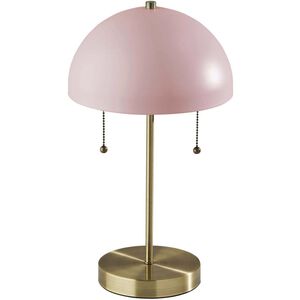 Bowie 18 inch 40.00 watt Antique Brass and Light Pink Table Lamp Portable Light