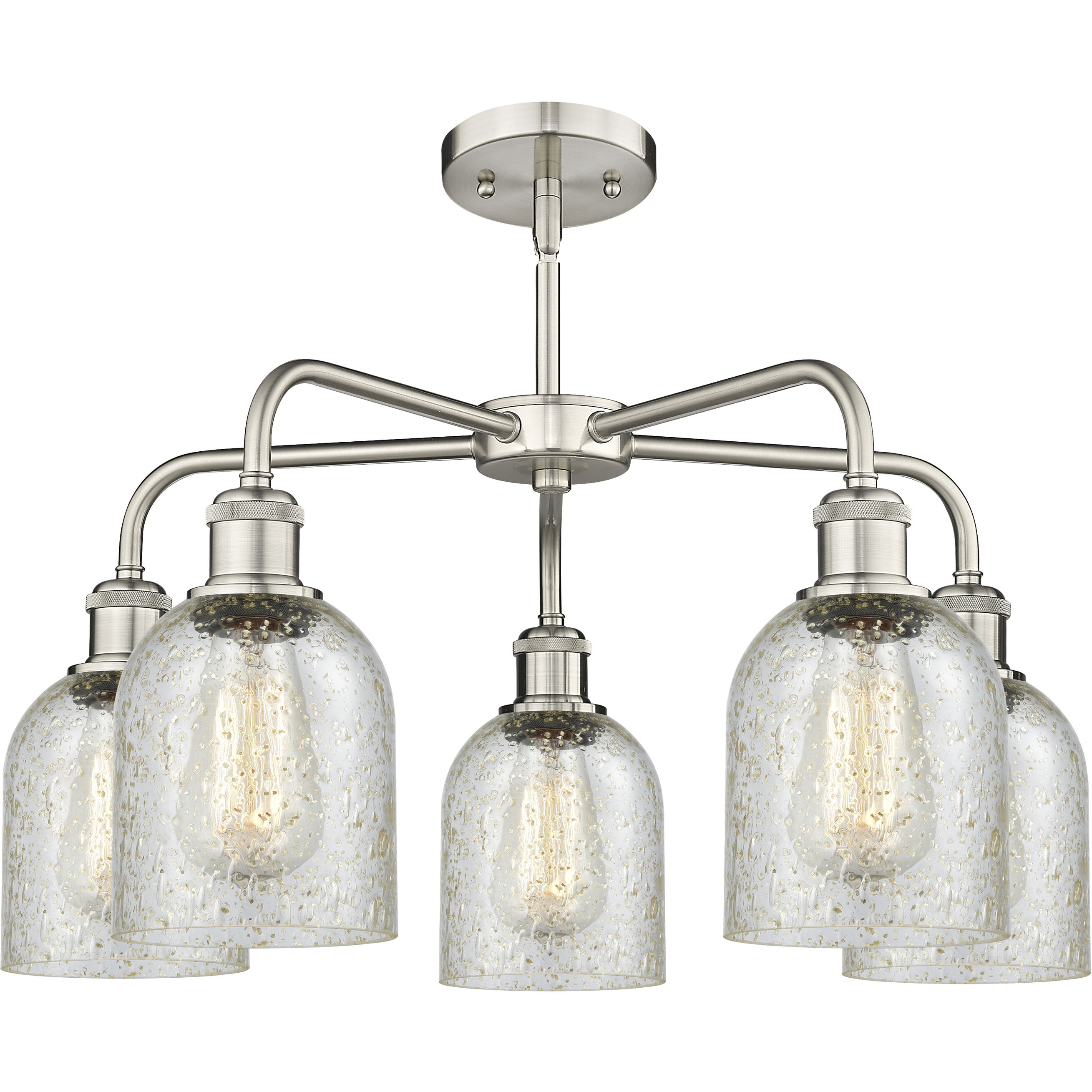 Caledonia 5 Light 23 inch Satin Nickel Chandelier Ceiling Light in Mica