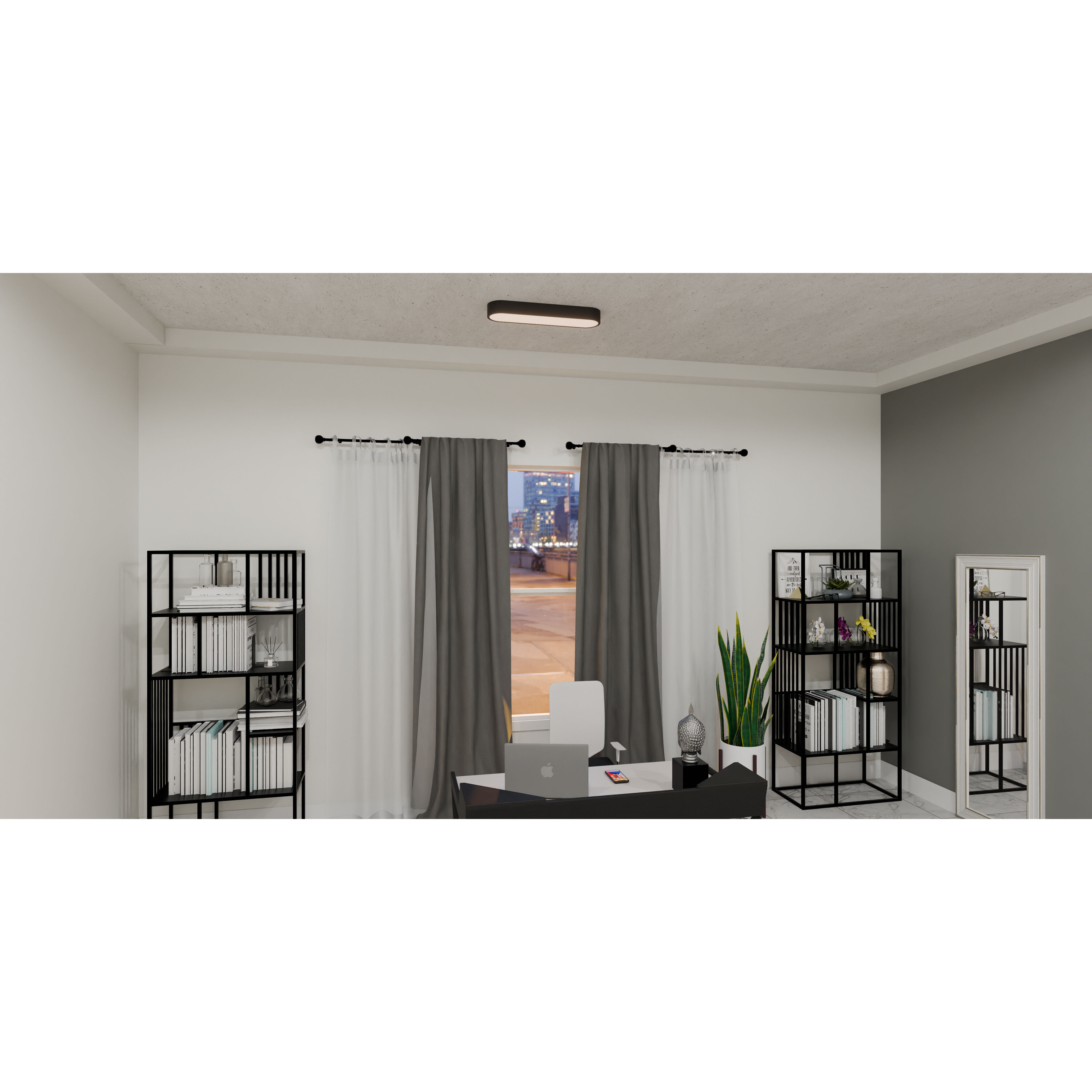 Juniper 23.75 inch Matte Black Flush Mount Ceiling Light