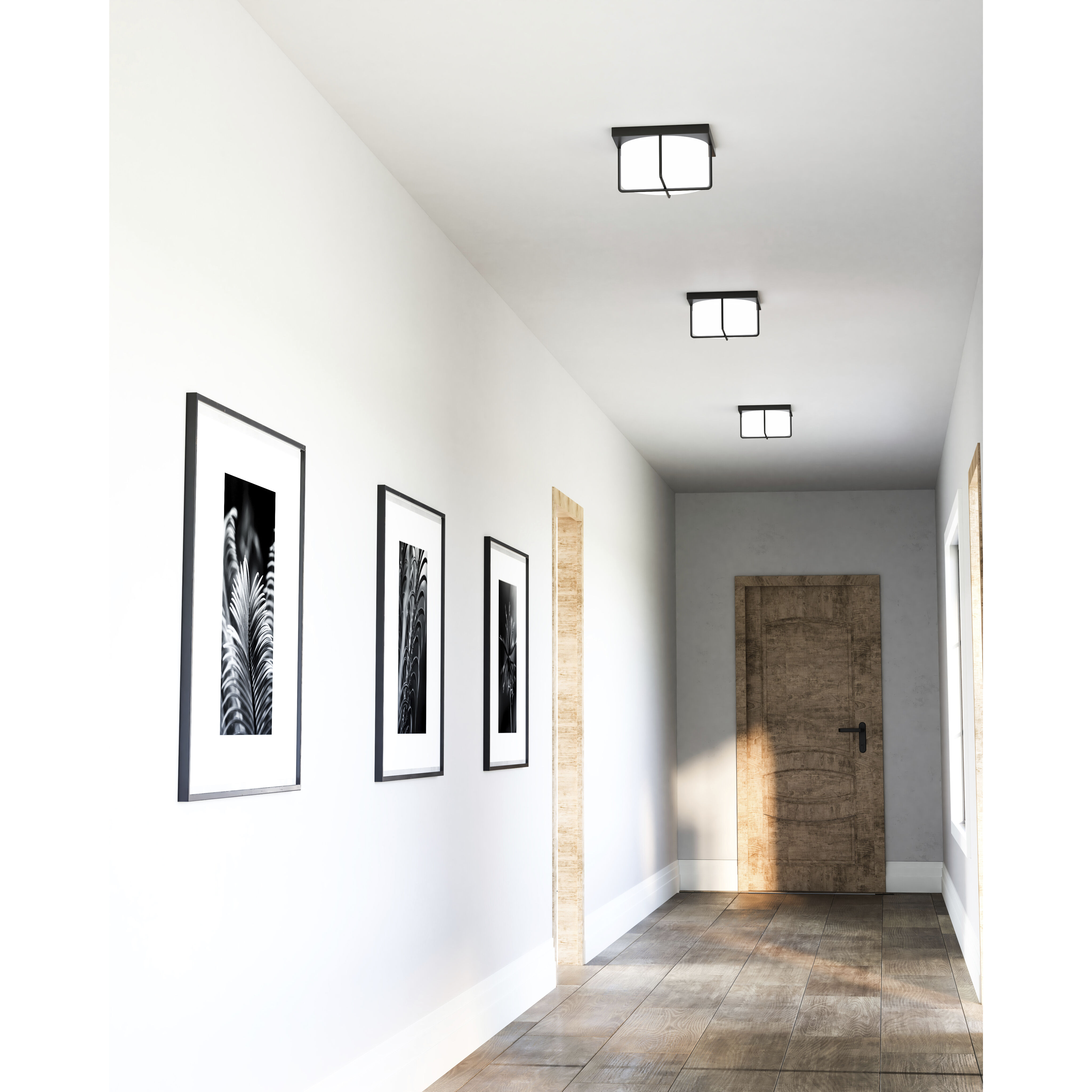 Reglao LED 10.13 inch Black Flush Mount Ceiling Light