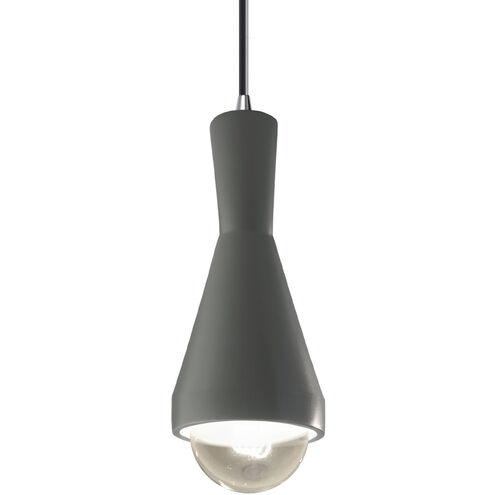 Radiance Collection LED 5 inch Pewter Green with Polished Chrome Pendant Ceiling Light