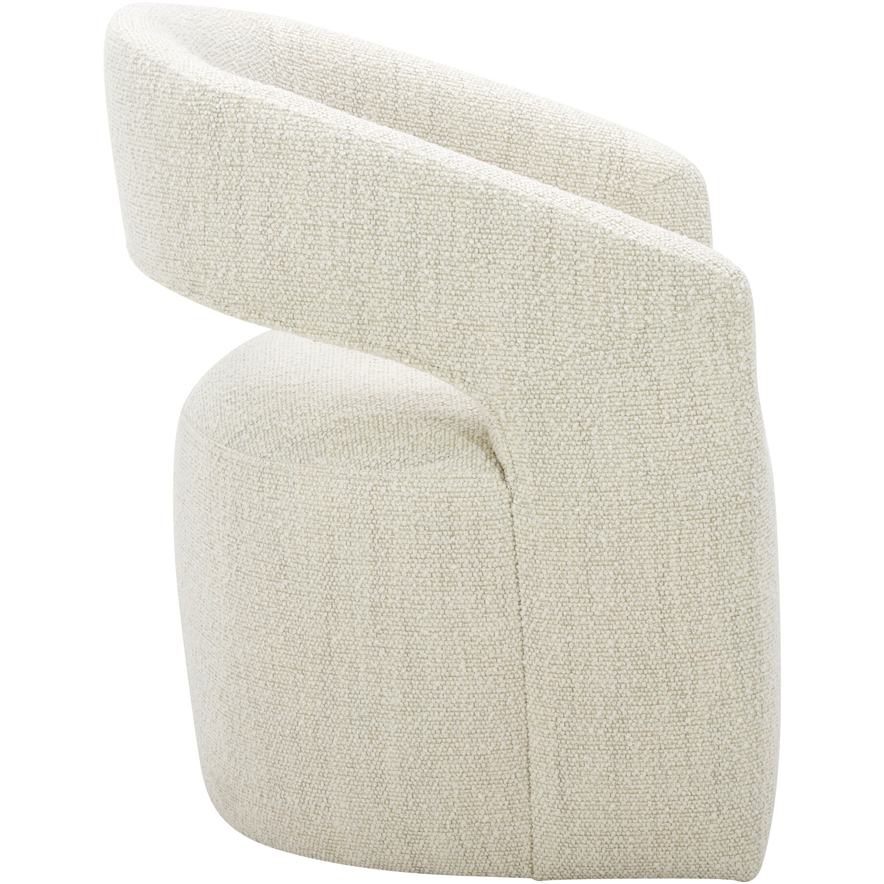 Barrow White Mist Dining Chair, Rolling