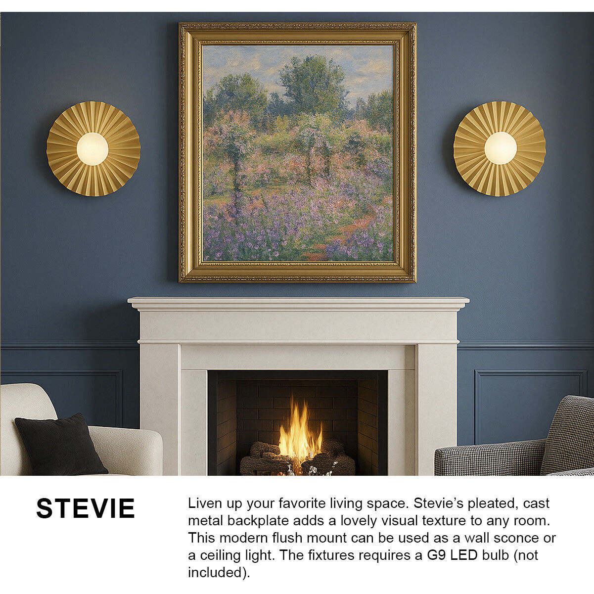 Stevie 1 Light 13.75 inch Lacquered Brass Flush Mount Ceiling Light, Medium