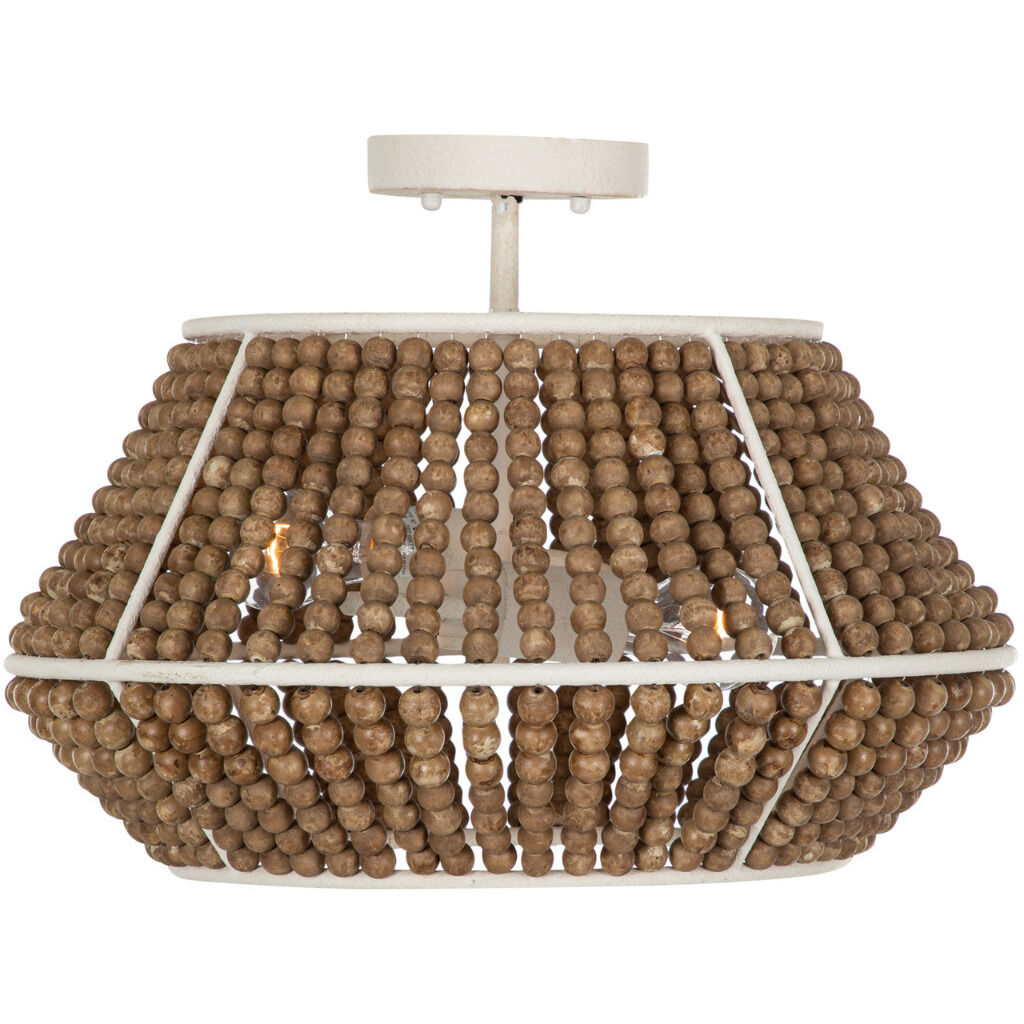 Gilmer 2 Light 18.5 inch Plaster / Beige Washed Wood Semi-Flush Mount Ceiling Light