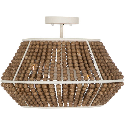 Gilmer 2 Light 18.5 inch Plaster / Beige Washed Wood Semi-Flush Mount Ceiling Light