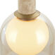 Juna 4 Light 44.1 inch Brass and Travertine Linear Island Pendant Ceiling Light