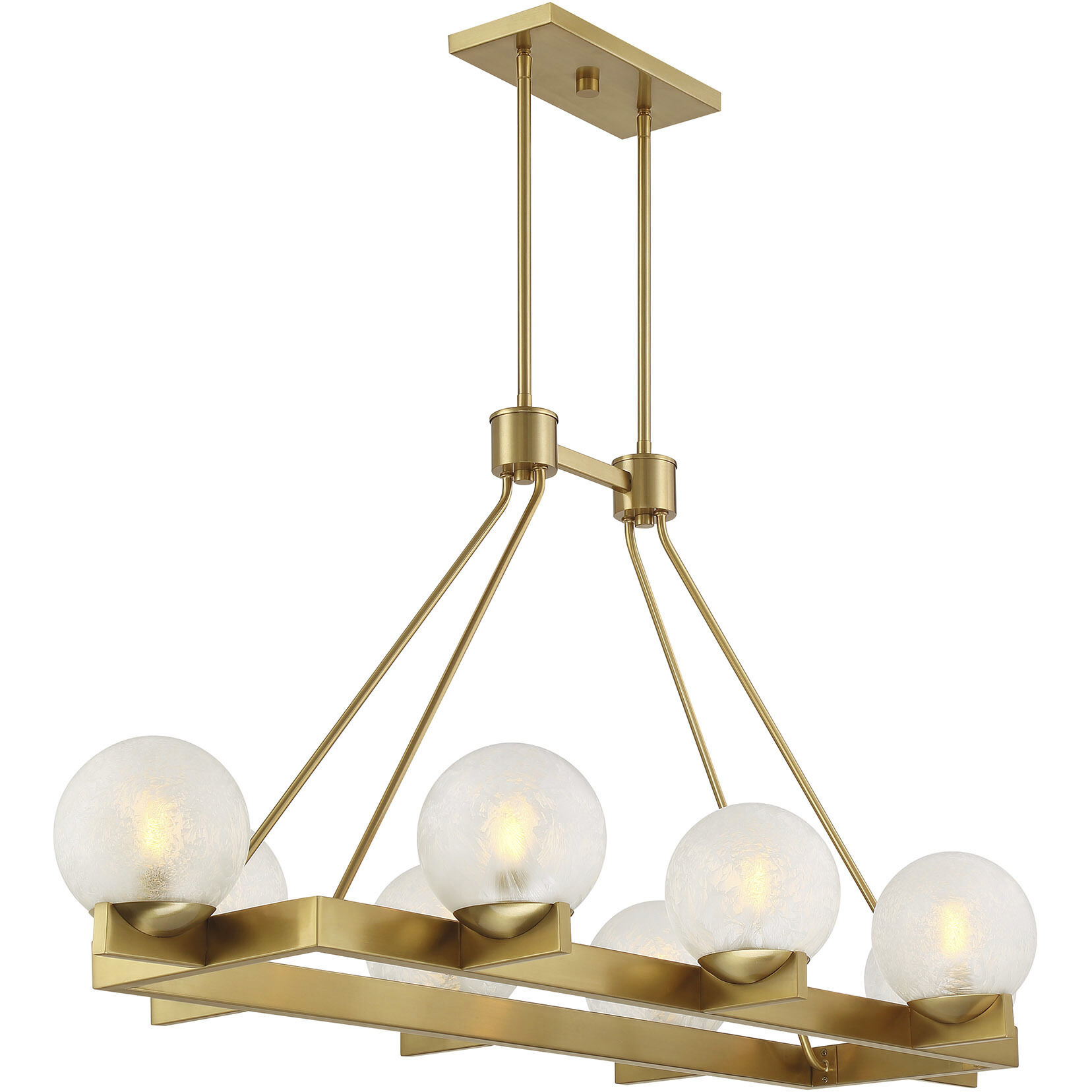 Darien Linear Chandelier Ceiling Light in Warm Brass